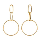 Close Out Deal - 9K Yellow Gold Circle Drop Earrings