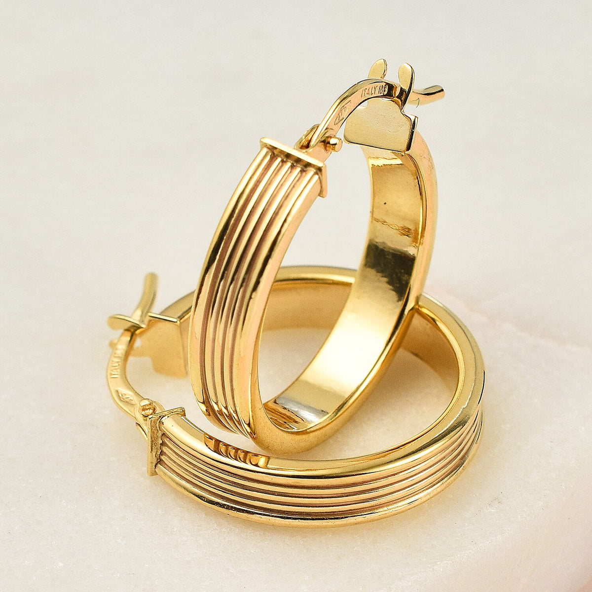 Hatton Garden Closeout - 9K Yellow Gold Hoop Earrings with Clasp 7667855 1