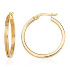 9K Yellow Gold Hoop Earring with Clasp