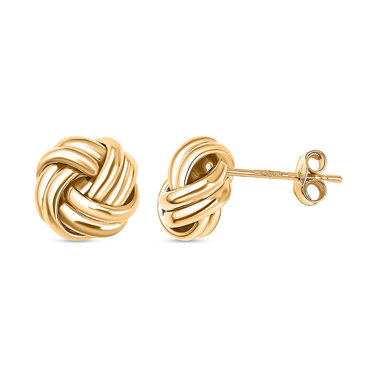 Hatton Garden Closeout-9K Yellow Gold Double Knot Earrings 7667817 0