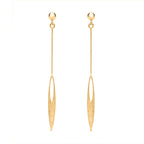 Vicenza Closeout - 9K Yellow Gold Stardust Elliptic Drop Earrings