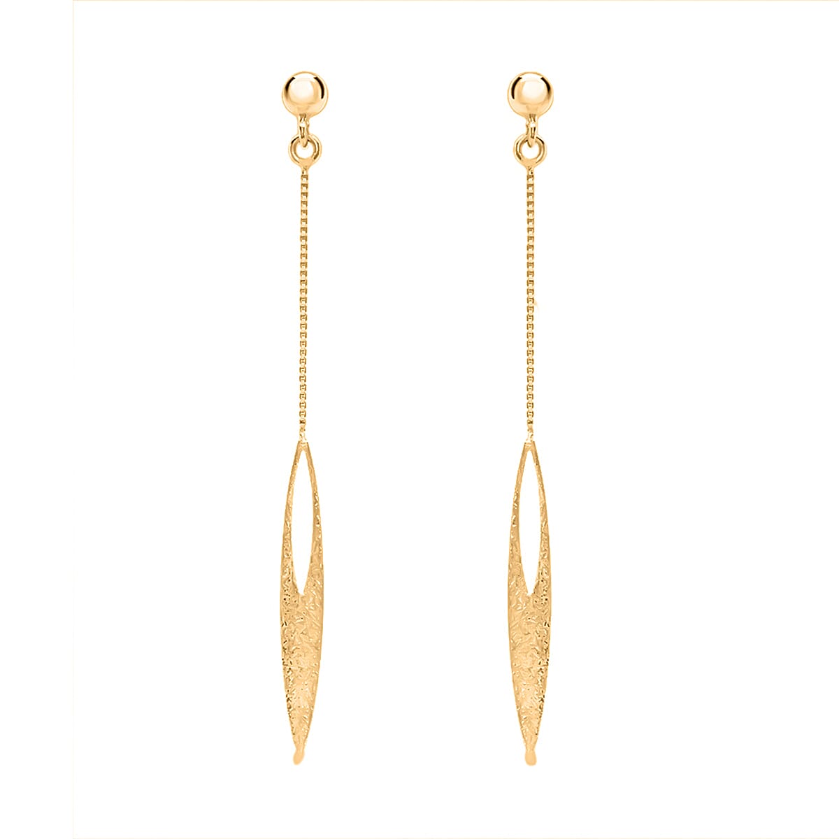 Vicenza Closeout - 9K Yellow Gold Stardust Elliptic Drop Earrings 7628396 0
