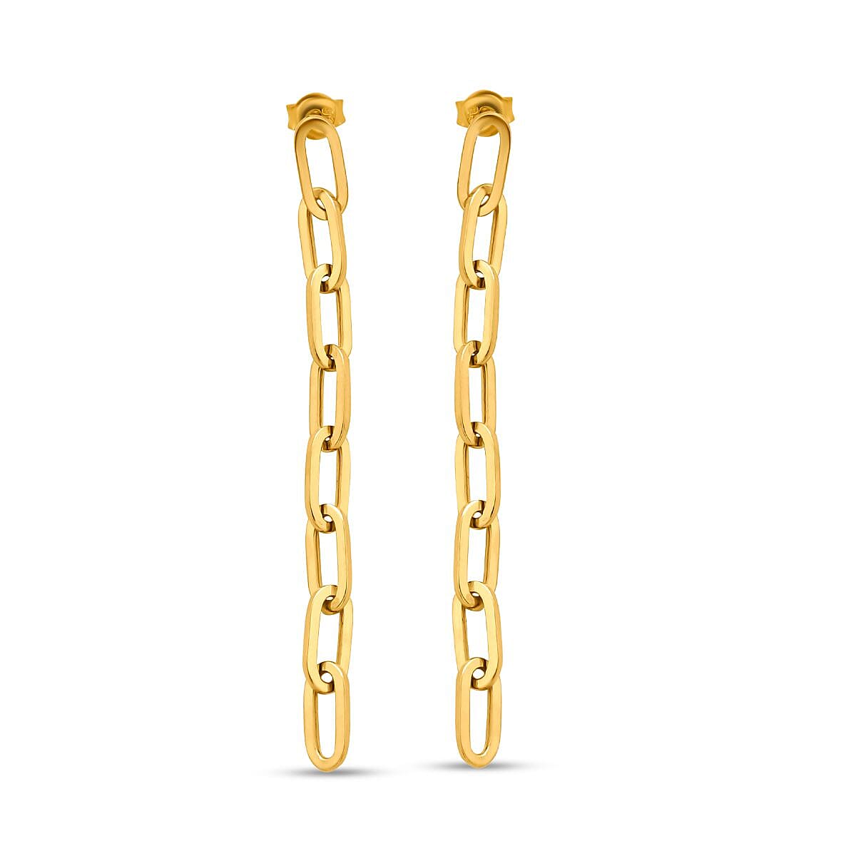 Vicenza Closeout - 9K Yellow Gold Paper Clip Earrings 7620684 0