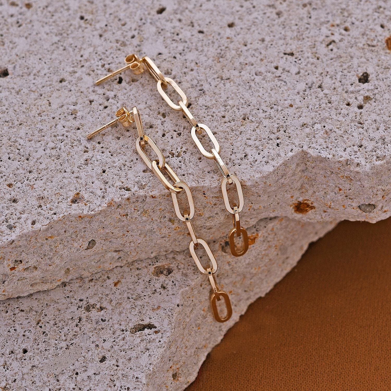 Vicenza Closeout - 9K Yellow Gold Paper Clip Earrings 7620684 2