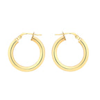 9K Yellow Gold Creole Earrings (with Clasp)