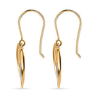 9K Yellow Gold Earrings with White Rhodium Heart