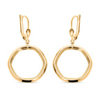 Biggest Gold Offer -- 9K Yellow Gold Hexagonal Earrings With Lever Back.