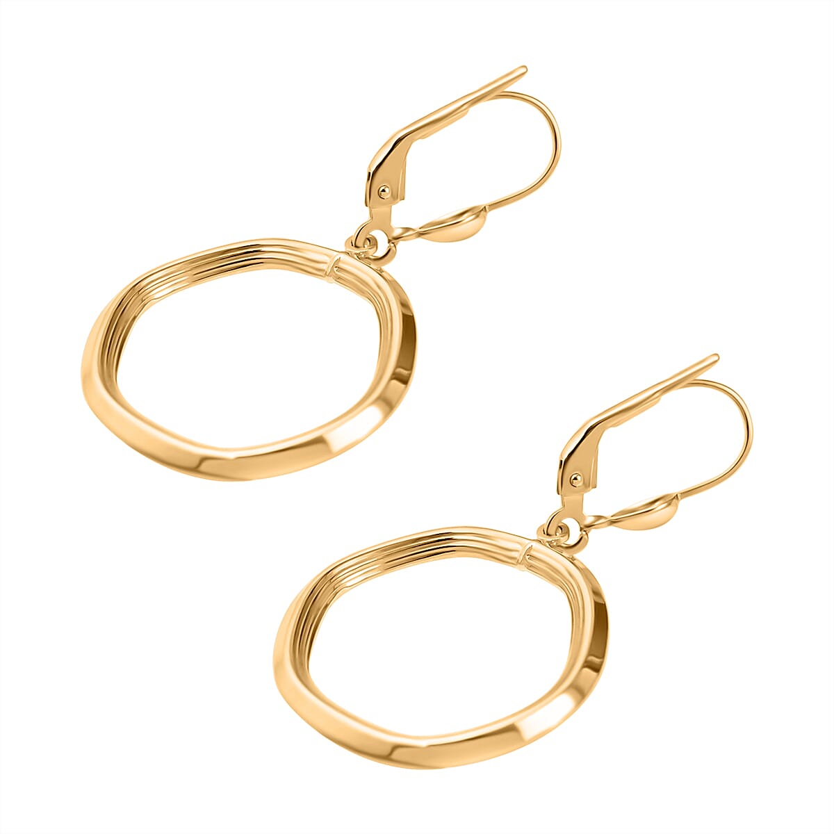 Biggest Gold Offer -- 9K Yellow Gold Hexagonal Earrings With Lever Back. 7756980 1