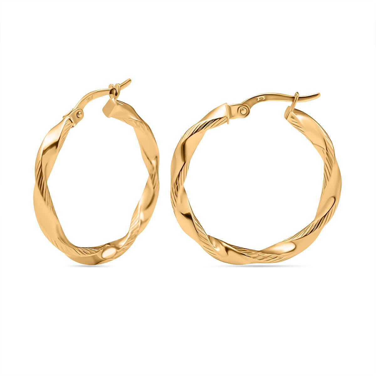 Ottoman Treasures - 9K Yellow Gold Twist Hoop Earrings 7756985 0