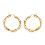 Ottoman Treasures - 9K Yellow Gold Twist Hoop Earrings