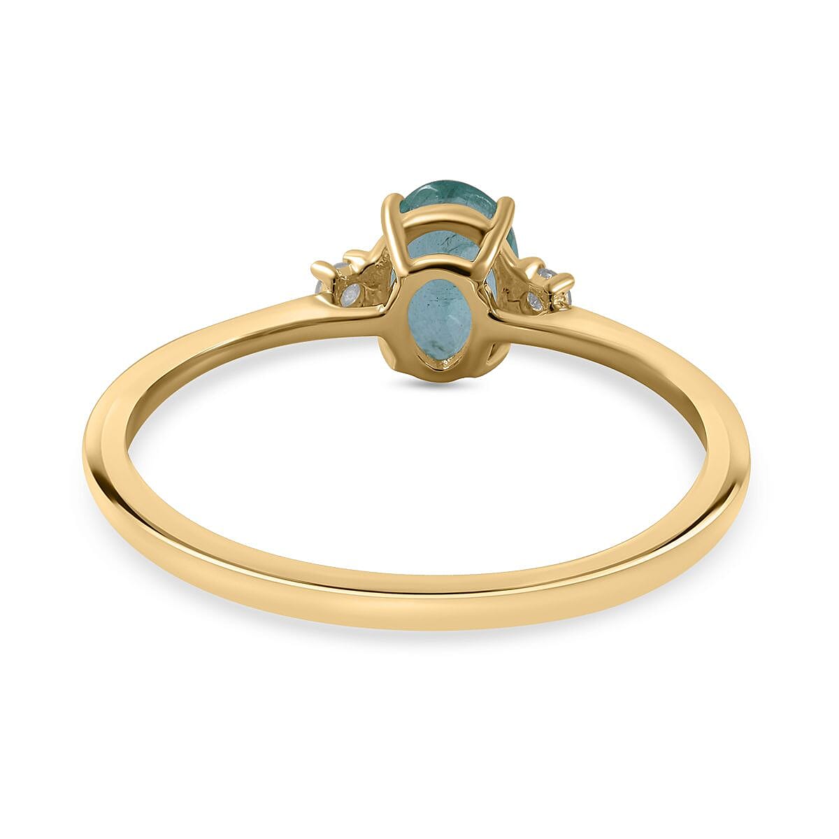 0.83 Ct AA Emerald and Diamond I3 GH Classic Solitaire Ring in 9K Yellow Gold 7426397 10