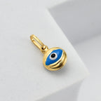 9K Yellow Gold Enamelled Evil Eye Pendant