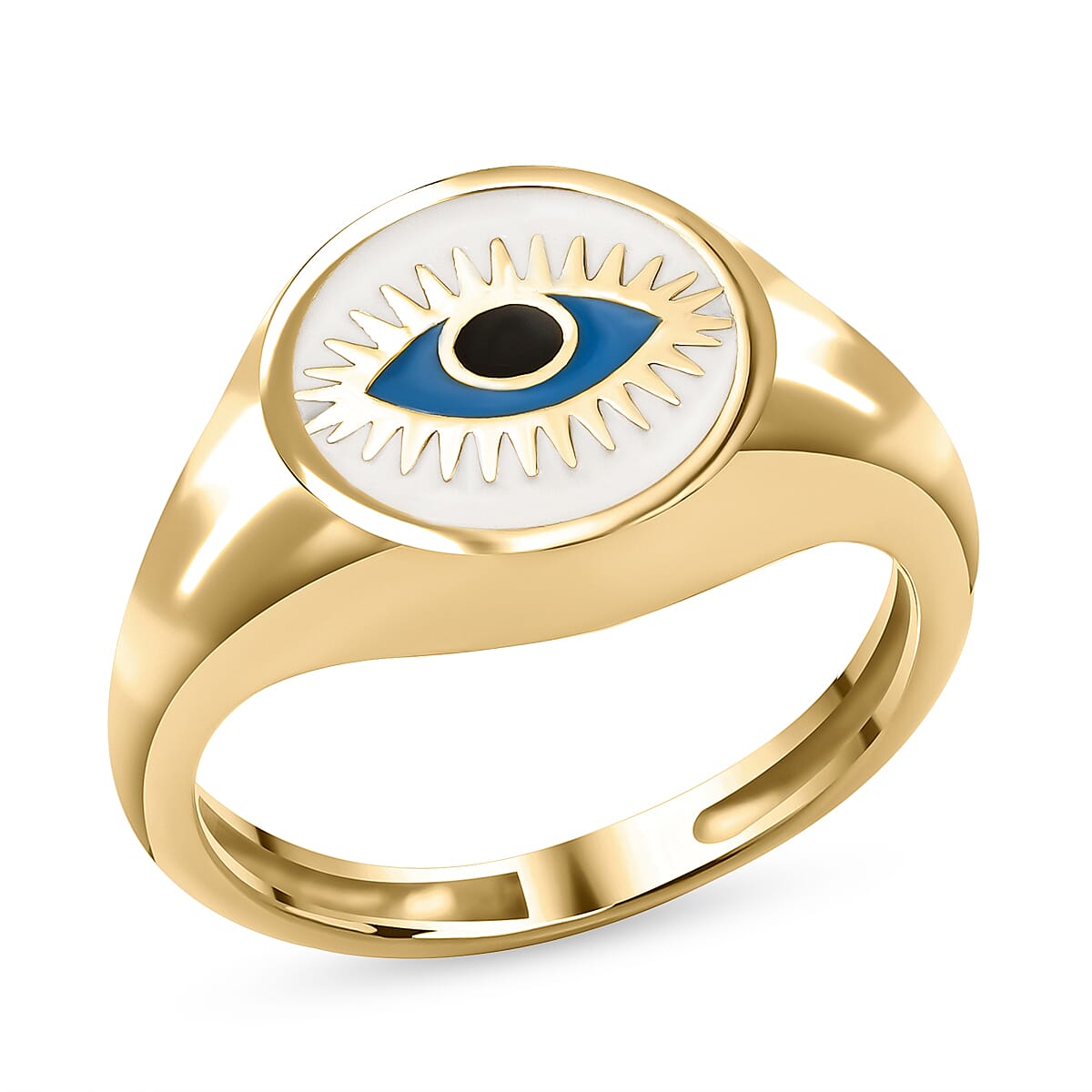 Las Vegas Closeout Deal - 9K Yellow Gold Enamelled Ring 7227294 3
