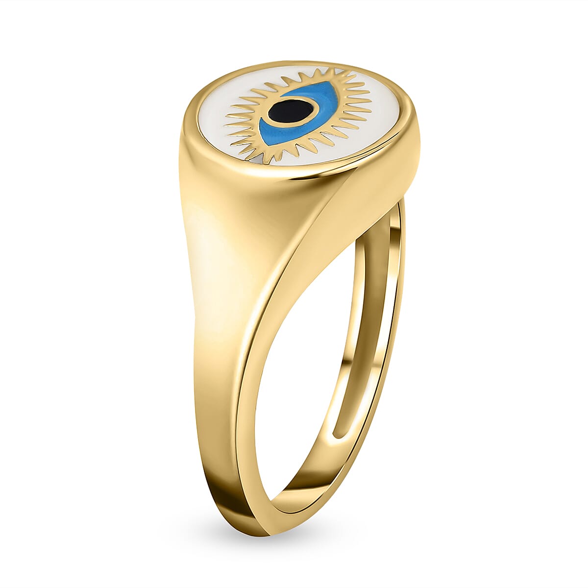 Las Vegas Closeout Deal - 9K Yellow Gold Enamelled Ring 7227294 4