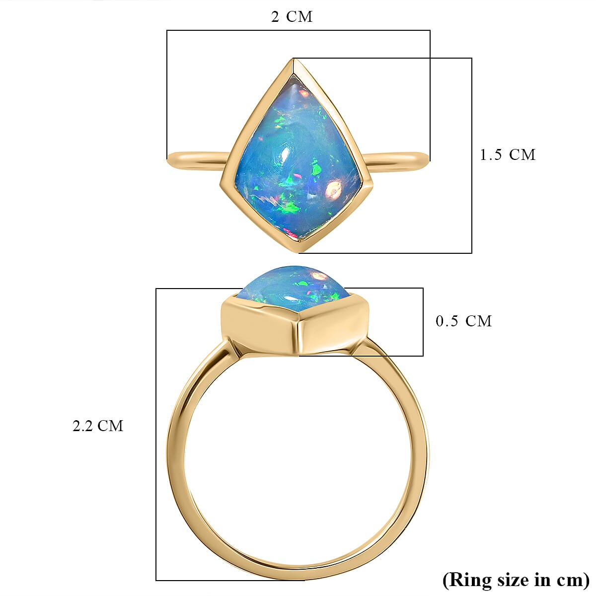 9K Yellow Gold Ethiopian Welo Opal Ring 1.85 Ct. 7061884 6