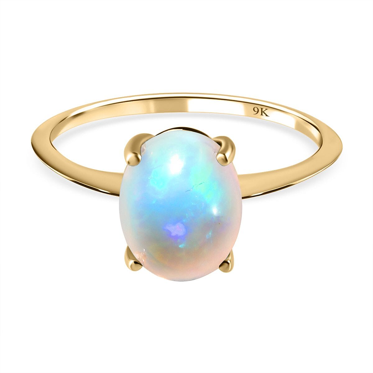 9K Yellow Gold Ethiopian Welo Opal Solitaire Ring 1.15 Ct 7385709 1