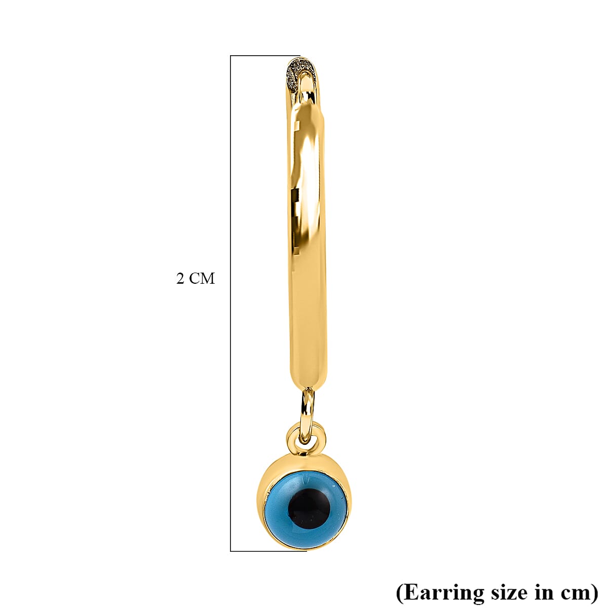 9K Yellow Gold Eye Dangle Hoop Earrings 7383353 4