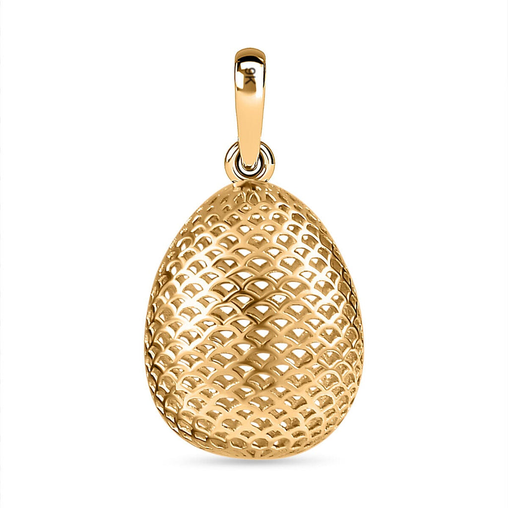 9K Yellow Gold Lattice Pendant