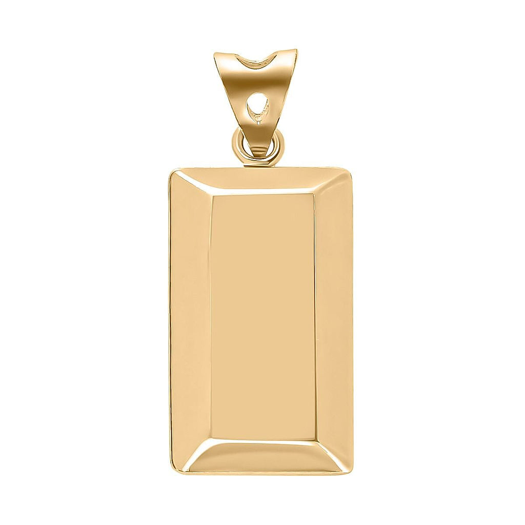 One Time Closeout Deal - 9K Yellow Gold Ingot Bar Pendant