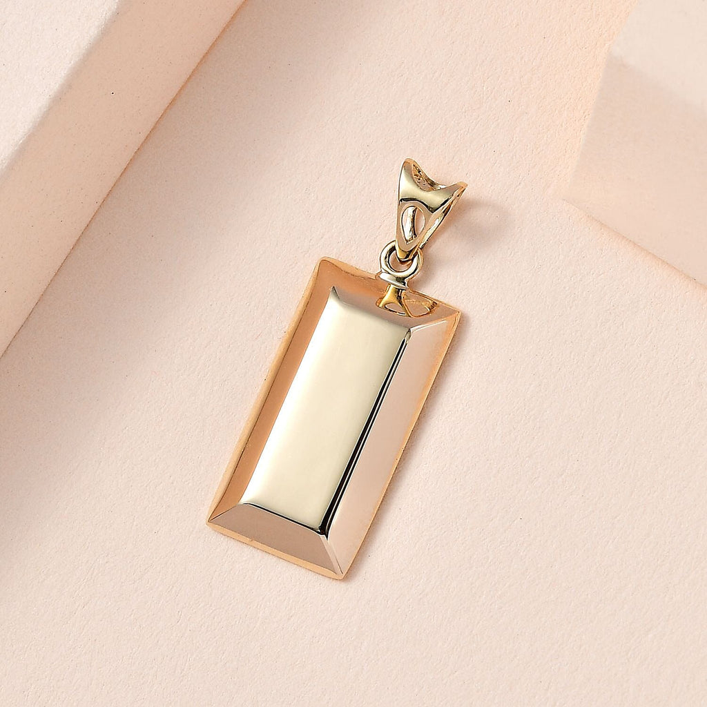 One Time Closeout Deal - 9K Yellow Gold Ingot Bar Pendant