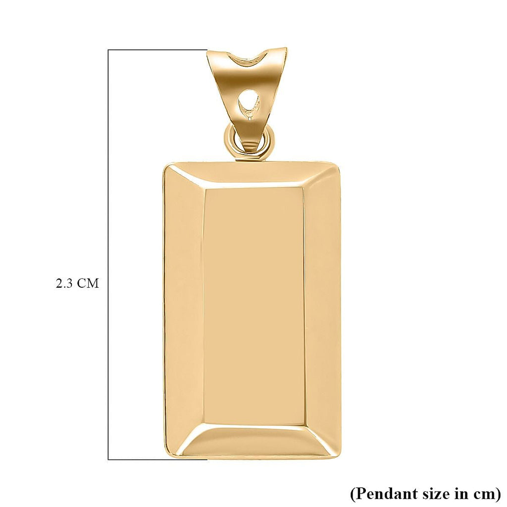 One Time Closeout Deal - 9K Yellow Gold Ingot Bar Pendant