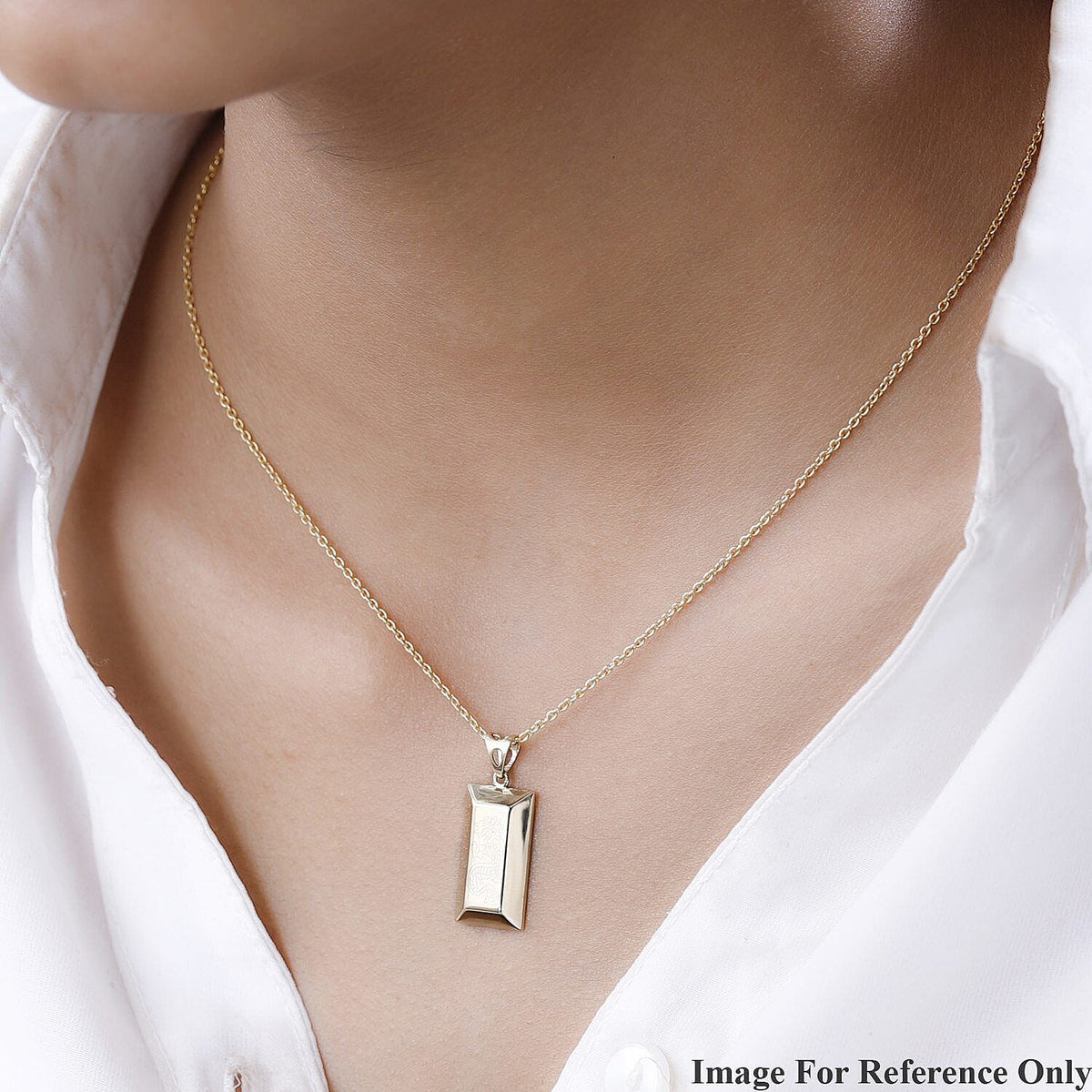 9K Yellow Gold Ingot Bar Pendant 7382160 1