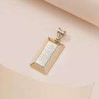 9K Yellow Gold Dragon Motif Bar Pendant