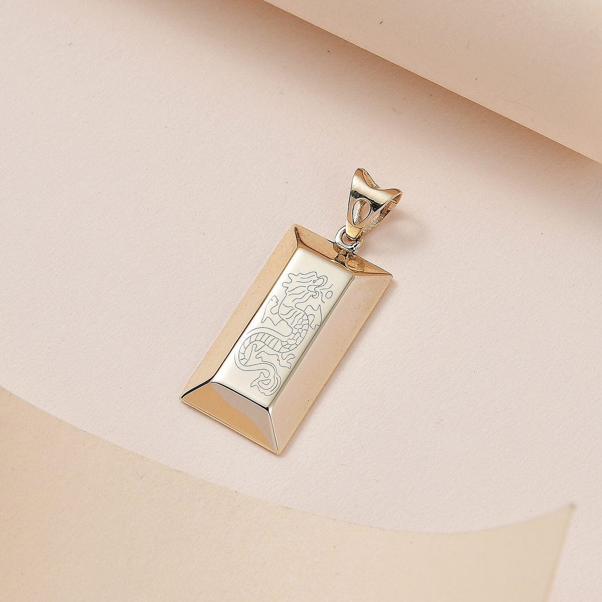 9K Yellow Gold Ingot Bar Pendant 7382160 2