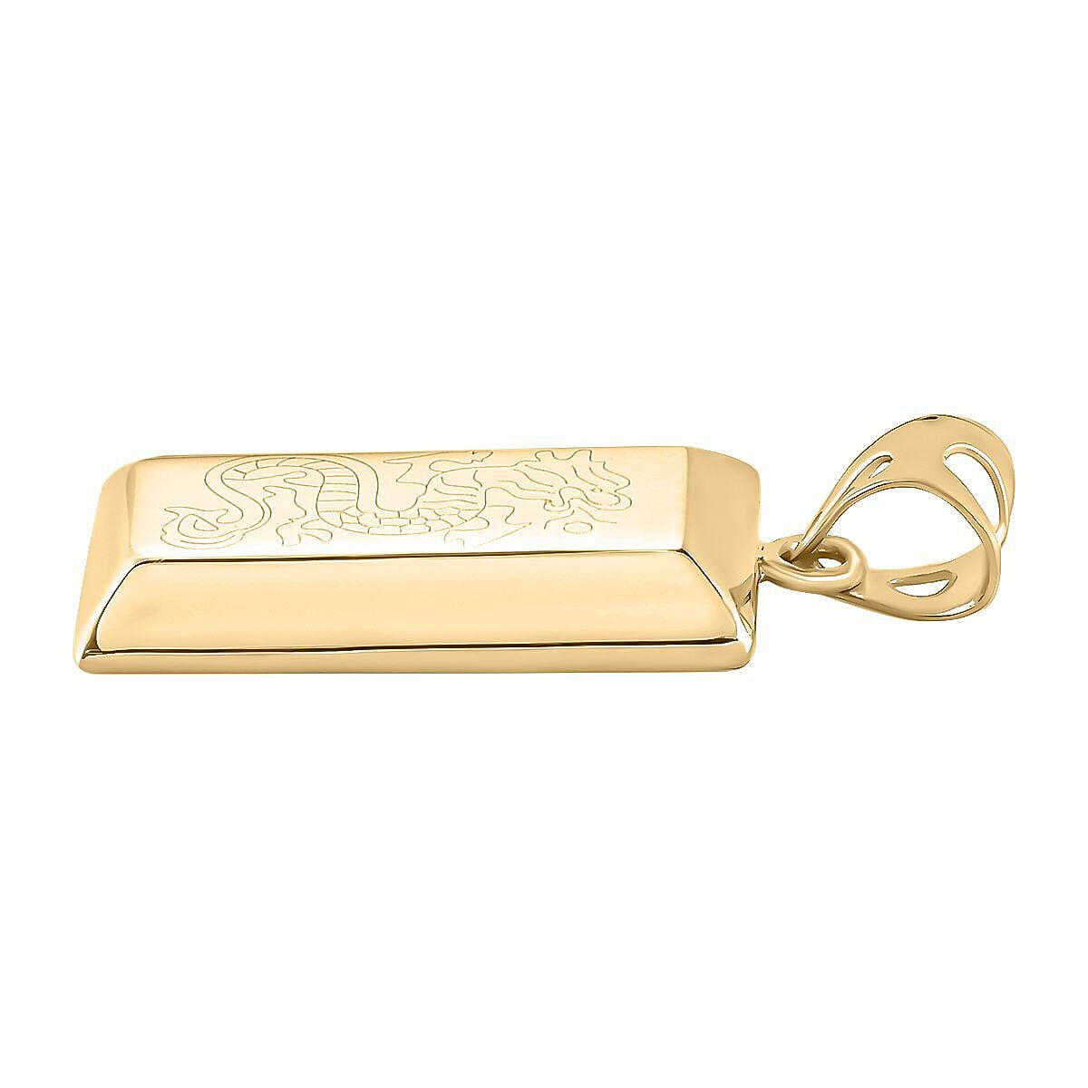 9K Yellow Gold Ingot Bar Pendant 7382160 3