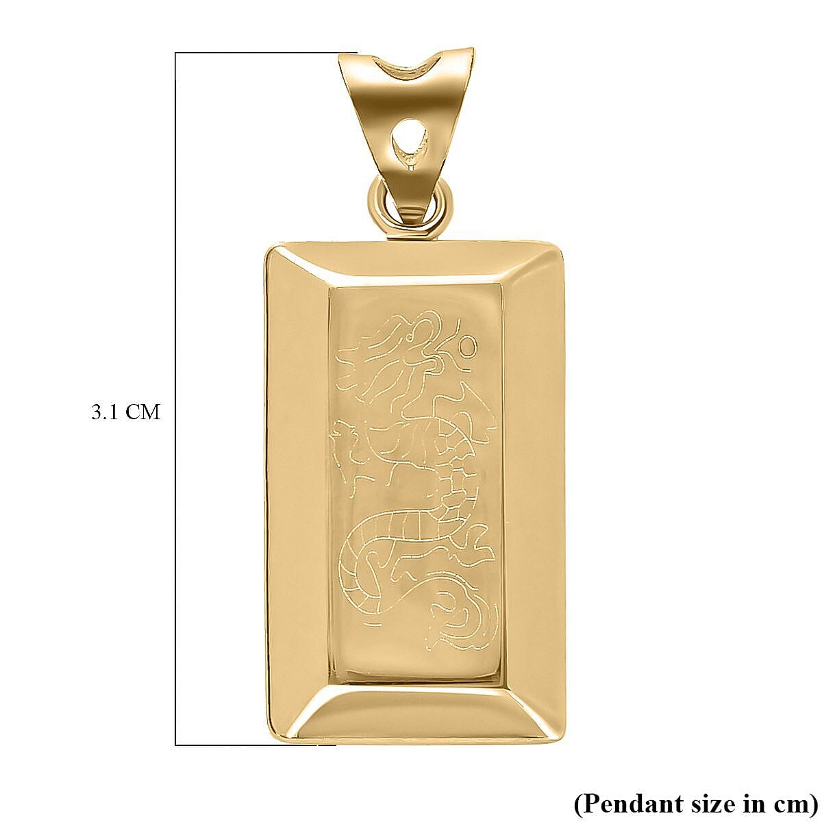 9K Yellow Gold Ingot Bar Pendant 7382160 5