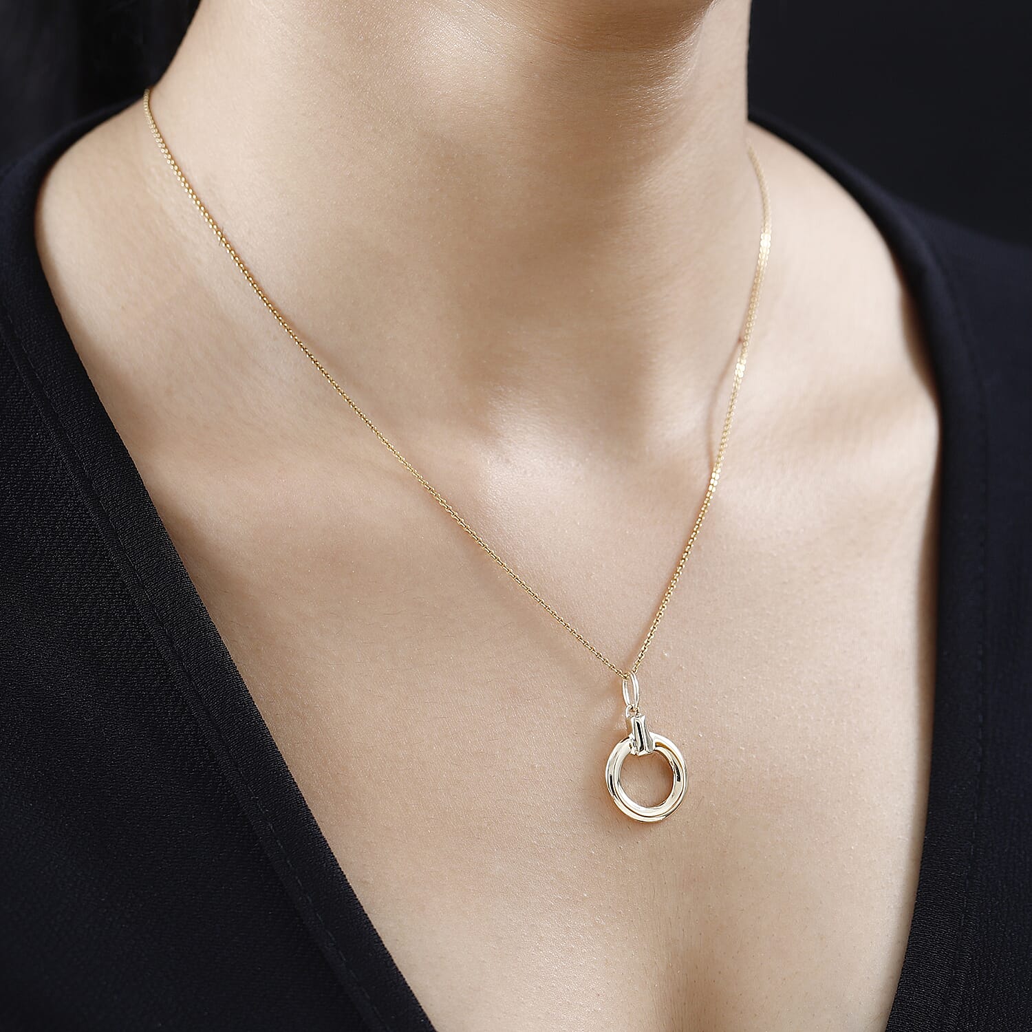 9K Yellow Gold  Circle Pendant, Gold Wt. 2.02 Gms 7750611 2