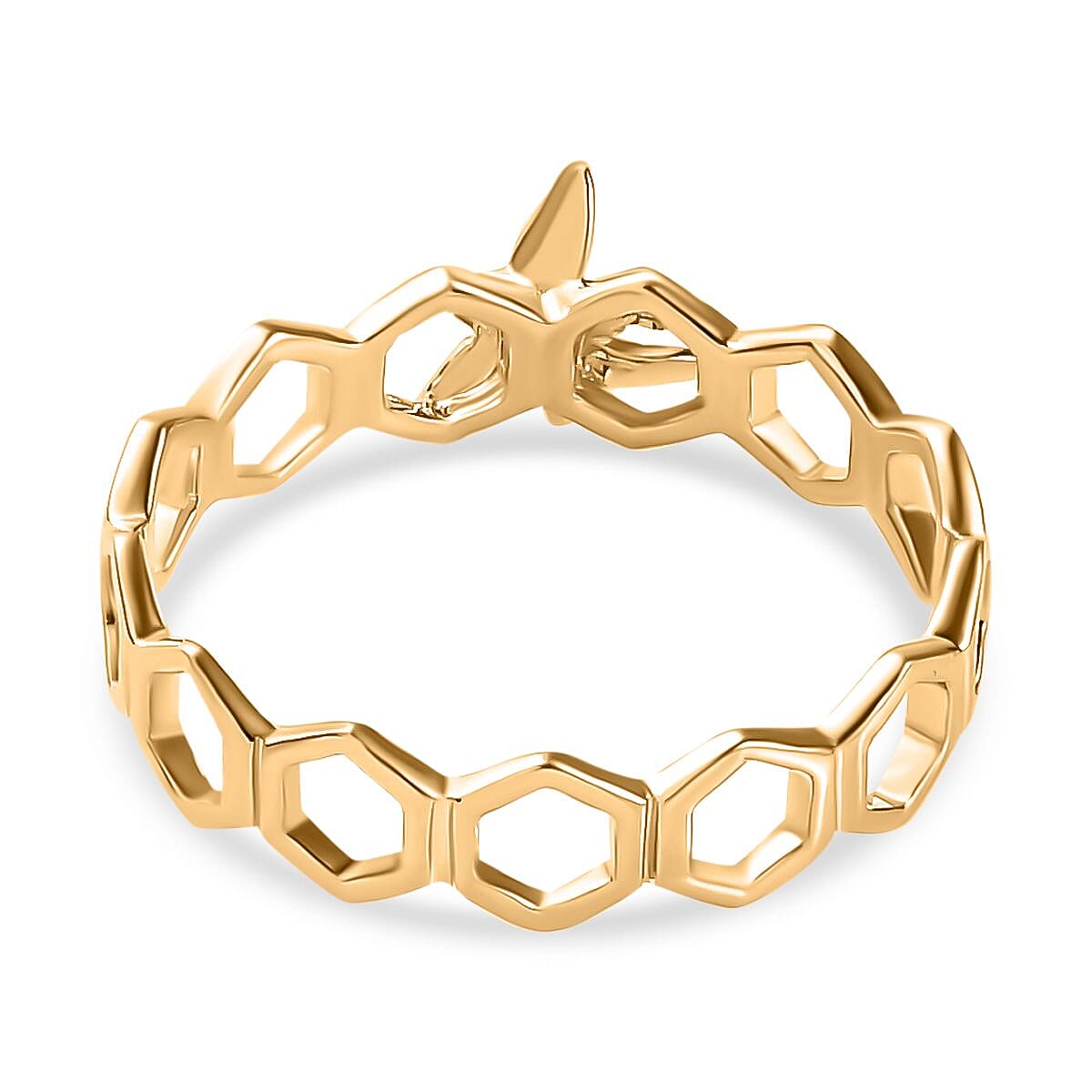 Designer Inspired - 9K Yellow Gold Honeycomb and Bee Ring 7750624 5