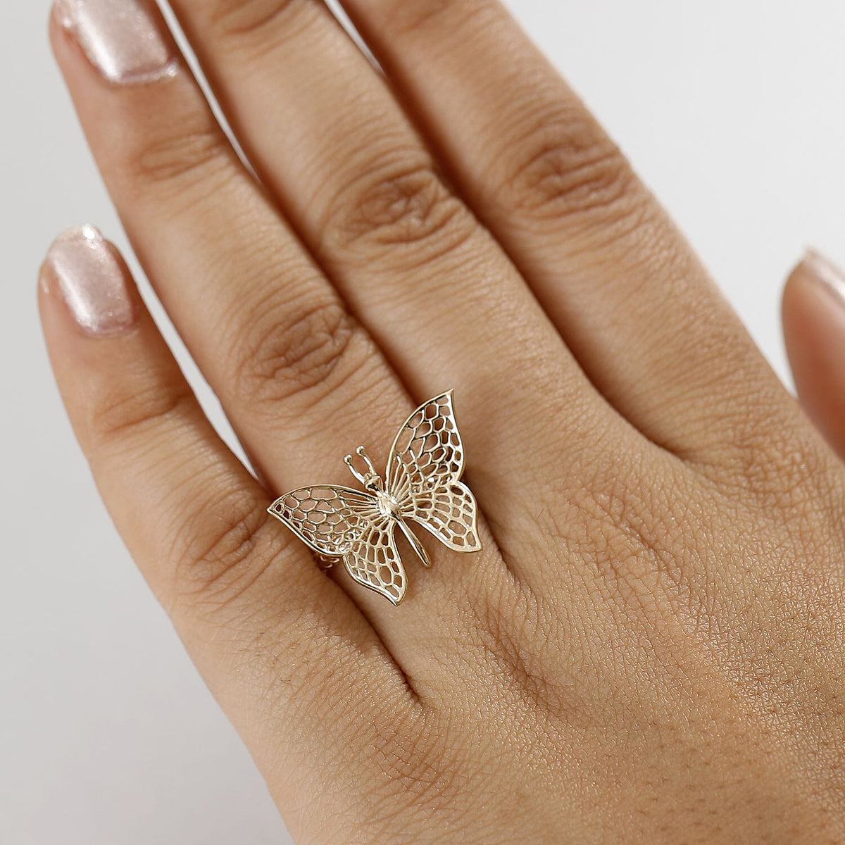 9K Yellow Gold Butterfly Ring 8083225 3