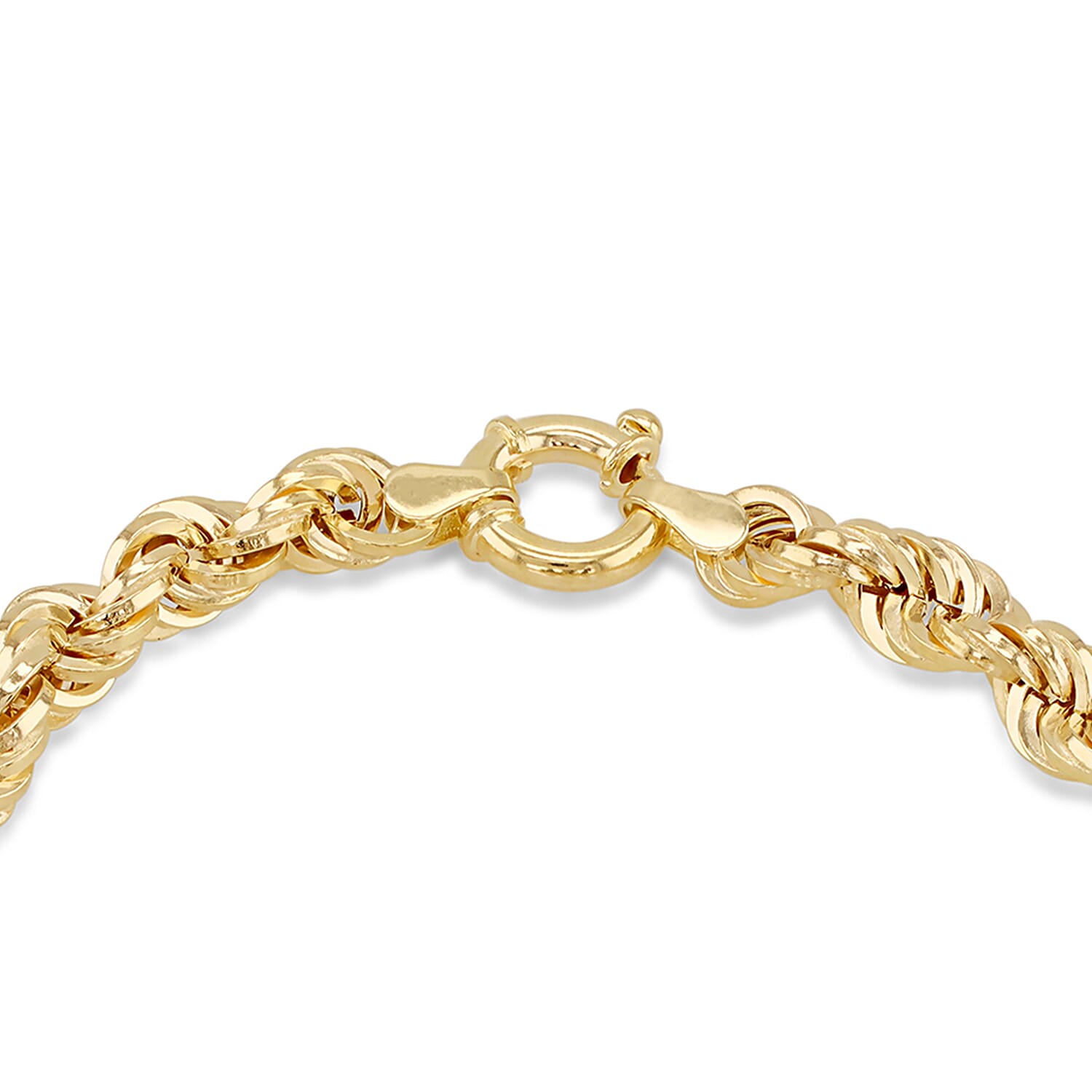 9K Yellow Gold Fancy Rope Link Bracelet 7.5 Inch 7193054 2