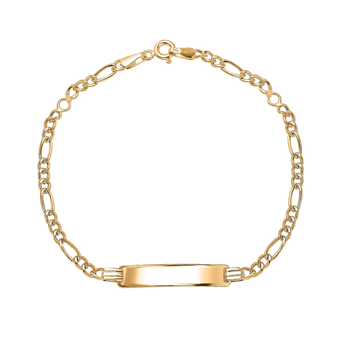 9K Yellow Gold Figaro Bracelet (Size - 7) 7682361 0