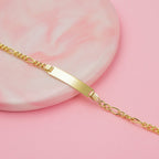 9K Yellow Gold Figaro Bracelet (Size - 7)