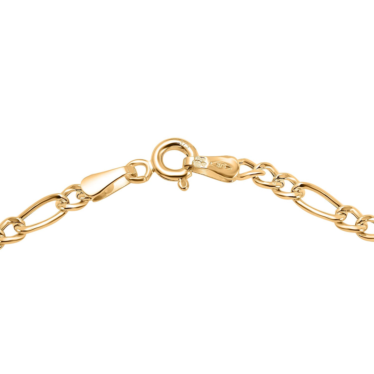 9K Yellow Gold Figaro Bracelet (Size - 7) 7682361 3