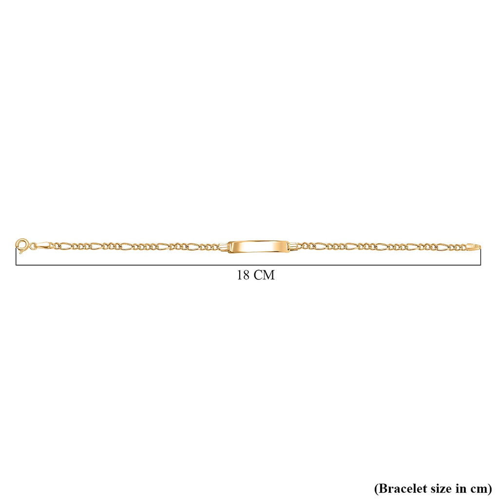 9K Yellow Gold Figaro Bracelet (Size - 7)
