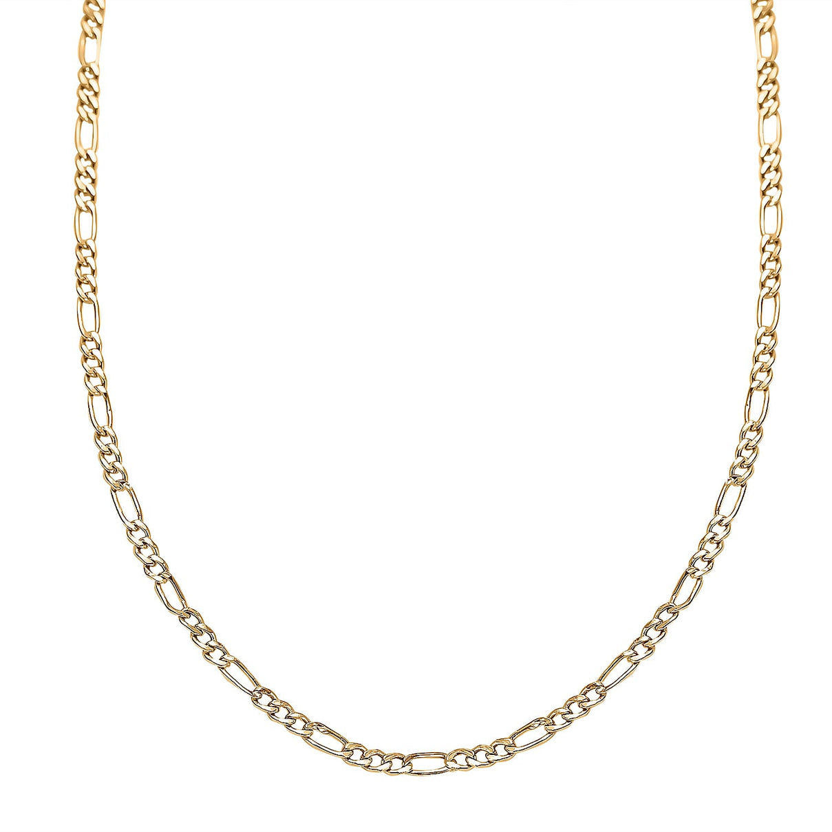 9K Yellow Gold Figaro Necklace (Size 18) 3554491 0