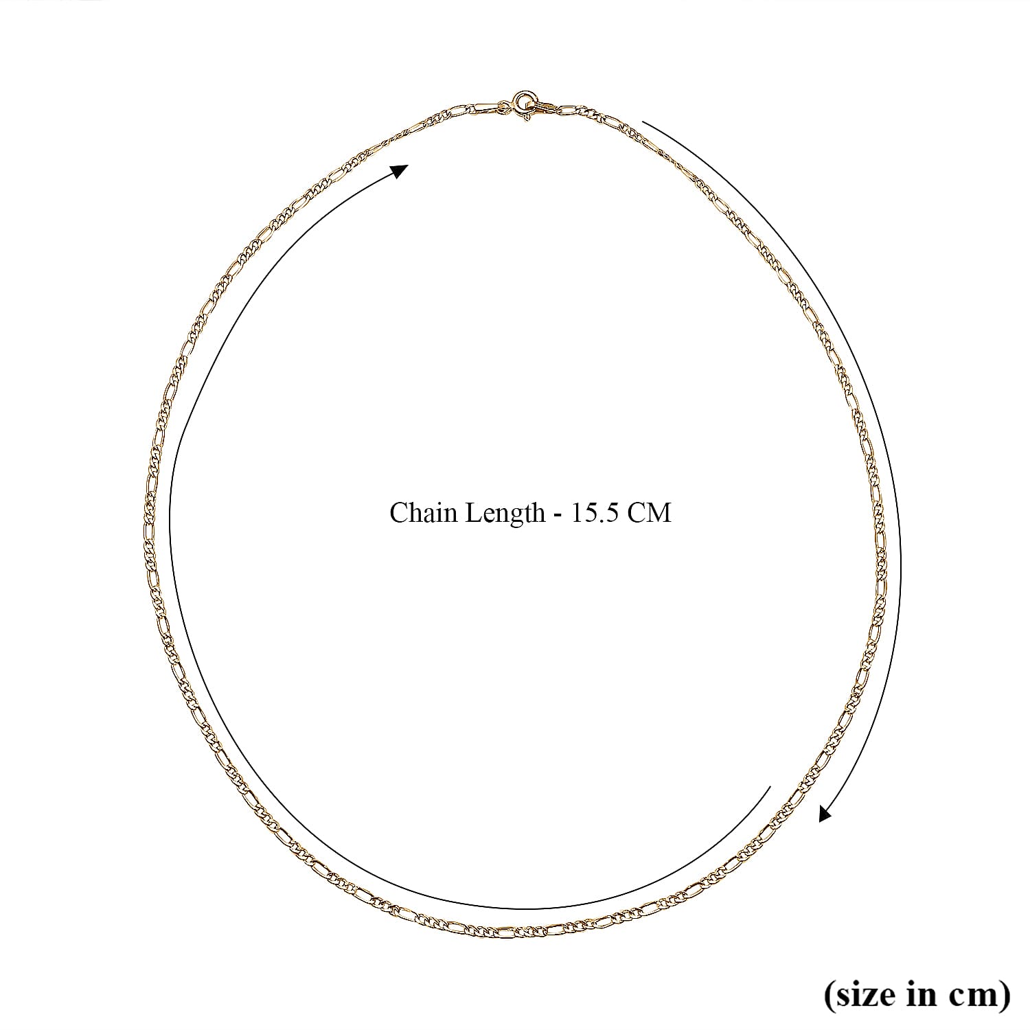 9K Yellow Gold Figaro Necklace (Size 18) 3554491 4