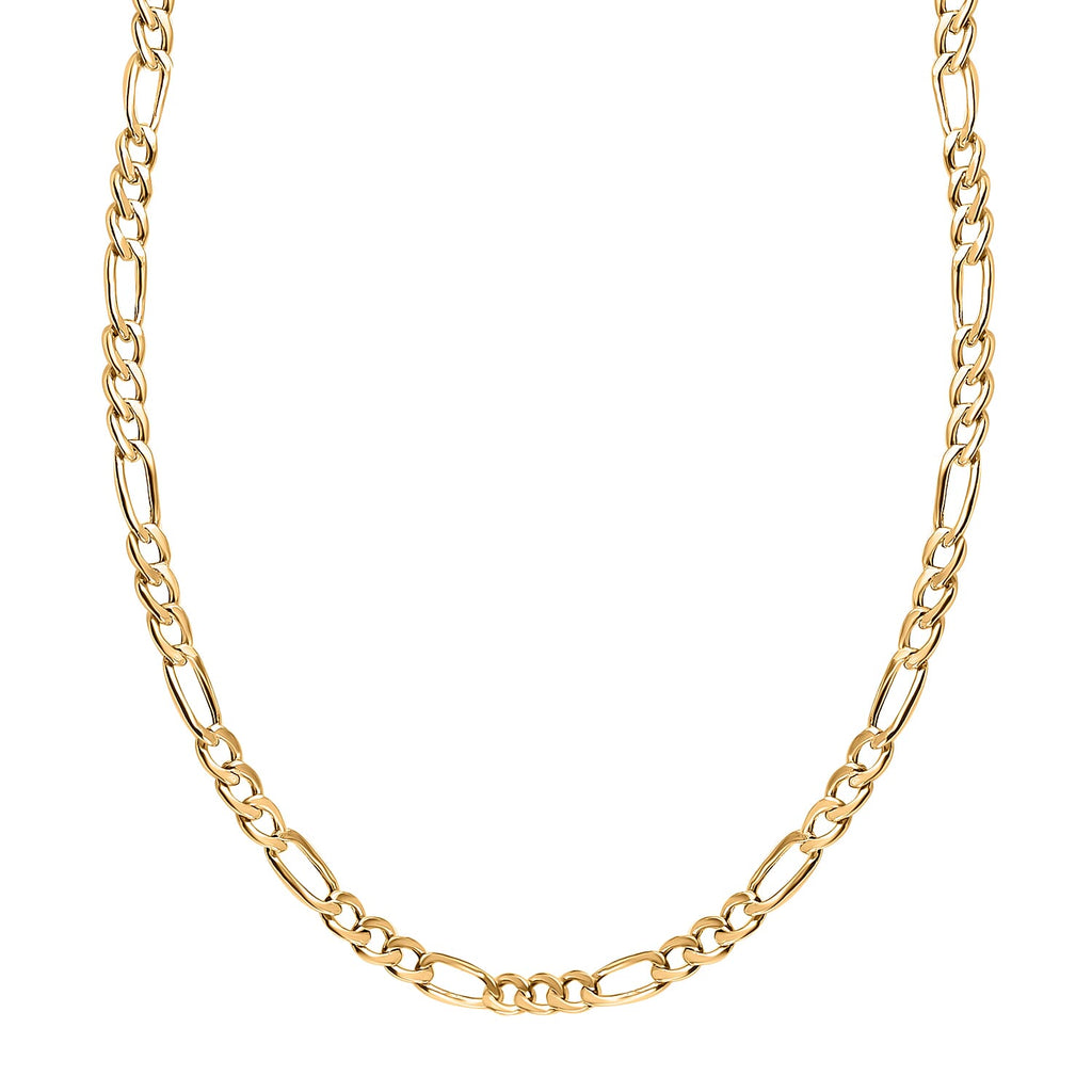 Vicenza Collection - 9K Yellow Gold Figaro Necklace (Size - 30)