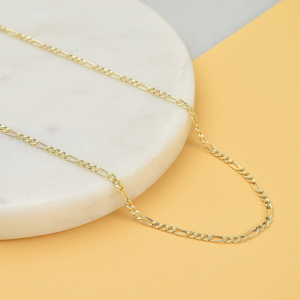 Vicenza Collection - 9K Yellow Gold Figaro Necklace (Size - 30)