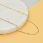 Vicenza Collection - 9K Yellow Gold Figaro Necklace (Size - 30)