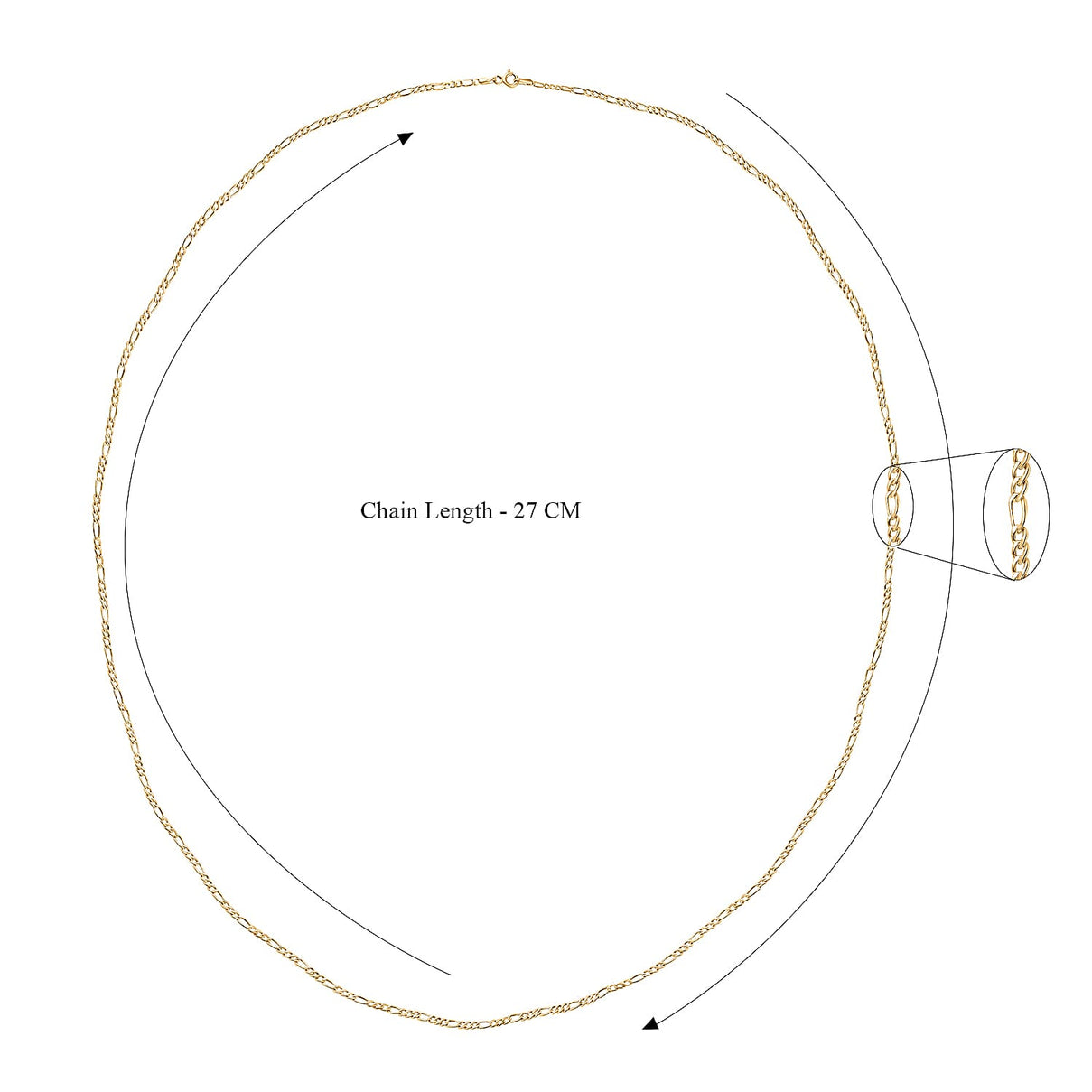 Vicenza Collection - 9K Yellow Gold Figaro Necklace (Size - 30) 7637518 4