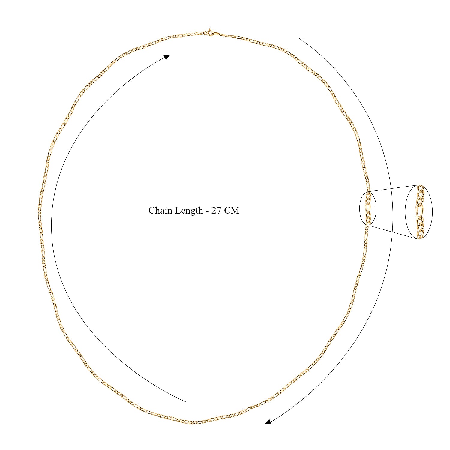 Vicenza Collection - 9K Yellow Gold Figaro Necklace (Size - 30) 7637518 4