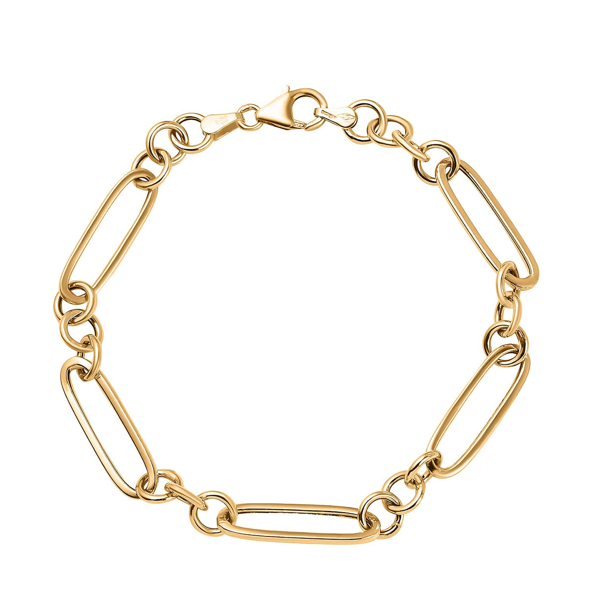 Hatton Garden Close Out Deal - 9K Yellow Gold Figaro Paperclip Bracelet (Size - 7.5) 3.20 gms 7712138 0