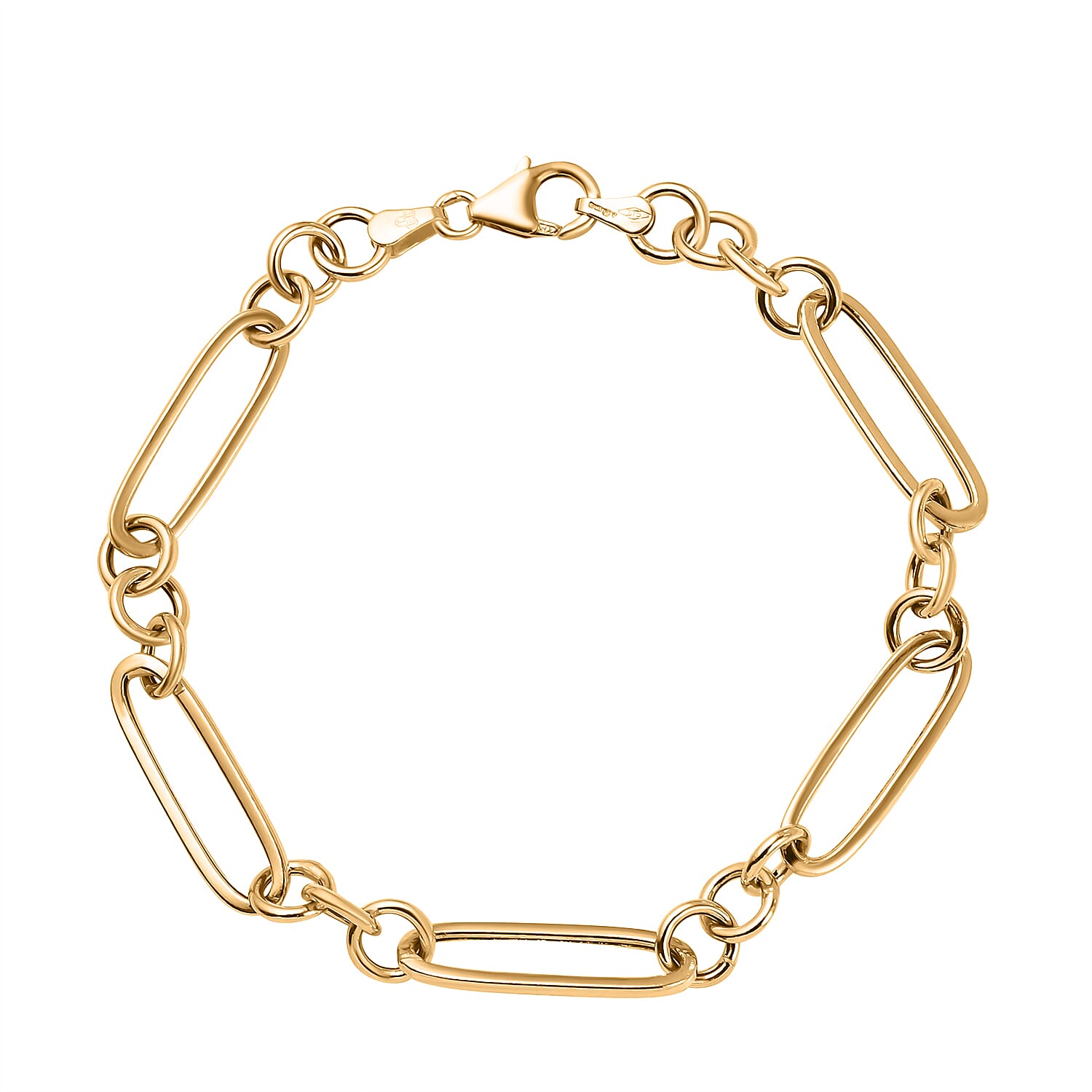 Hatton Garden Close Out Deal - 9K Yellow Gold Figaro Paperclip Bracelet (Size - 7.5) 3.20 gms 7712138 0