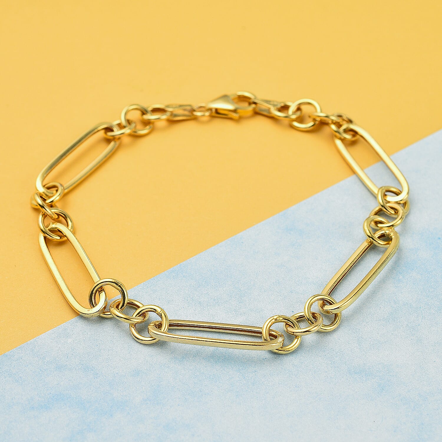 Hatton Garden Close Out Deal - 9K Yellow Gold Figaro Paperclip Bracelet (Size - 7.5) 3.20 gms 7712138 1