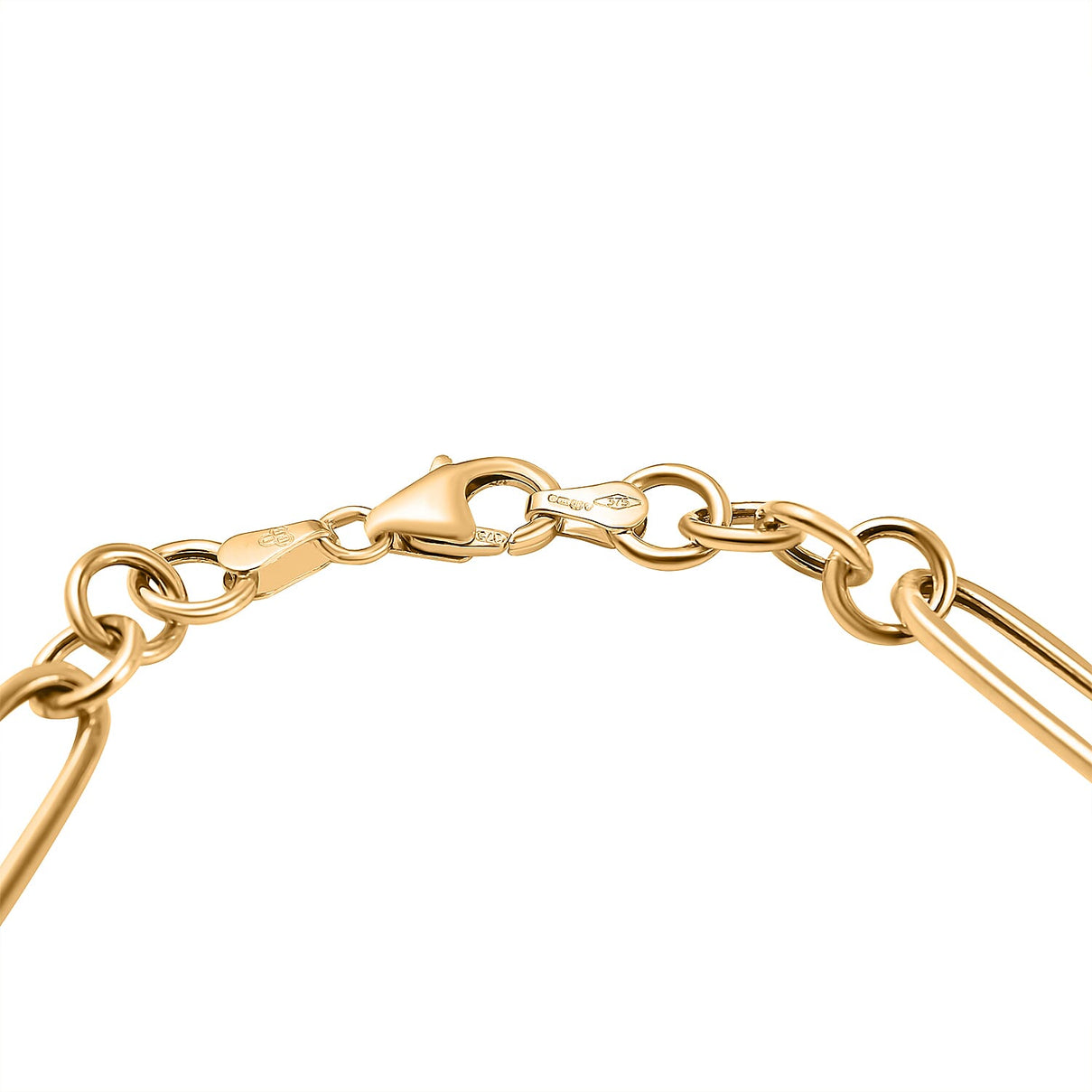 Hatton Garden Close Out Deal - 9K Yellow Gold Figaro Paperclip Bracelet (Size - 7.5) 3.20 gms 7712138 3