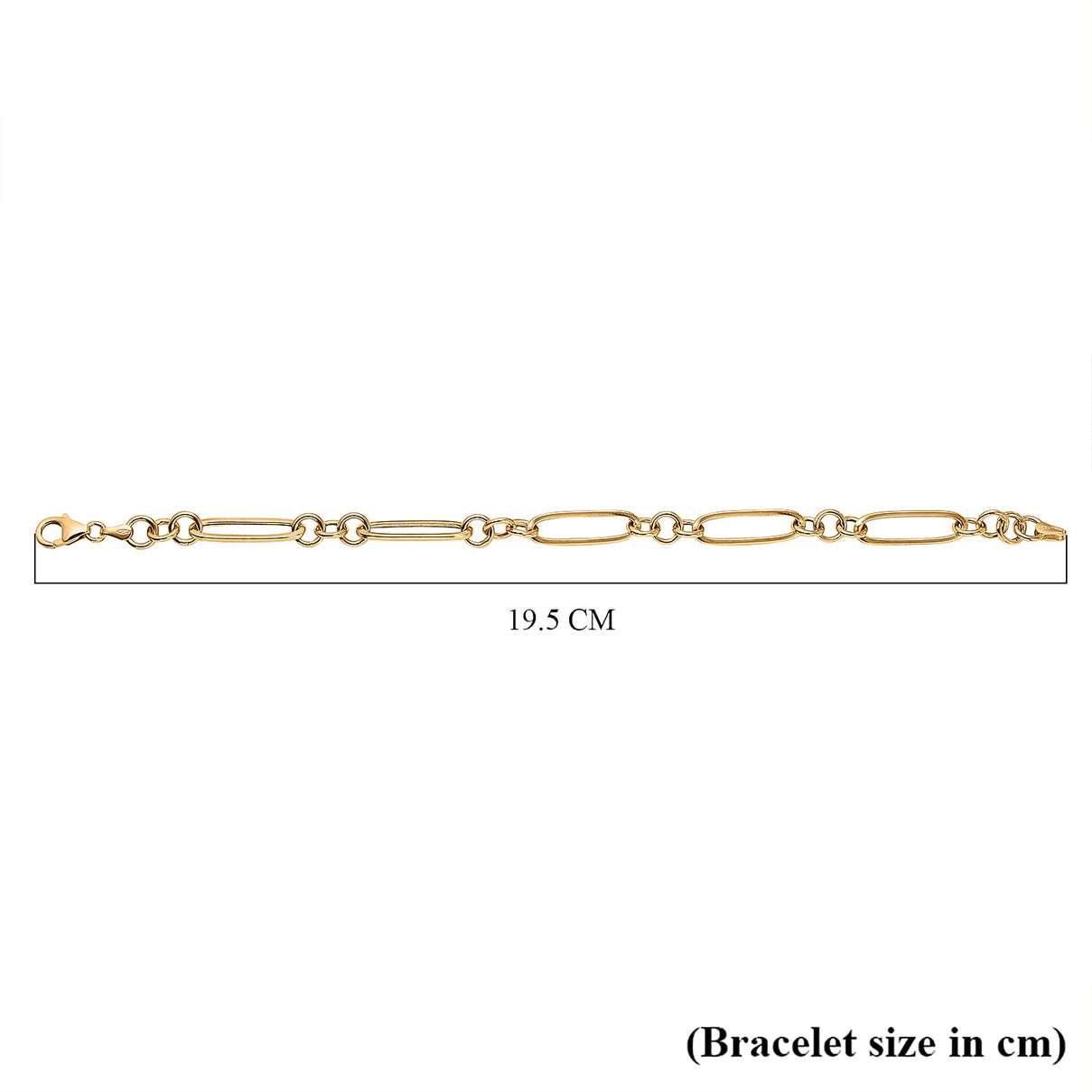 Hatton Garden Close Out Deal - 9K Yellow Gold Figaro Paperclip Bracelet (Size - 7.5) 3.20 gms 7712138 4